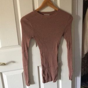 nwot h&m dusty rose ribbed shirt